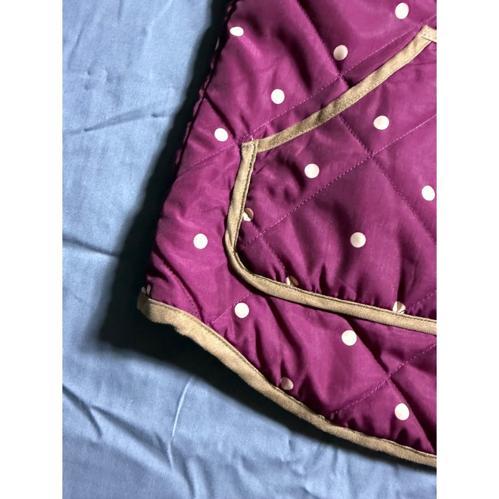 Red Camel Quilted Puffer Vest Womens Size M Purple Polka Dot Zip Front Pocket - Picture 3 of 9